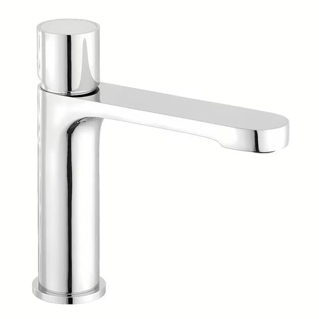 Kromirana miješalica za umivaonik SAT Fusion s ručicom od bijelog stakla i štedljivim perlatorom