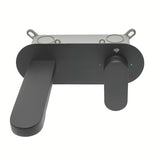 Podžbukna miješalica za umivaonik SAT Fusion u mat crnoj boji s okruglom ručicom