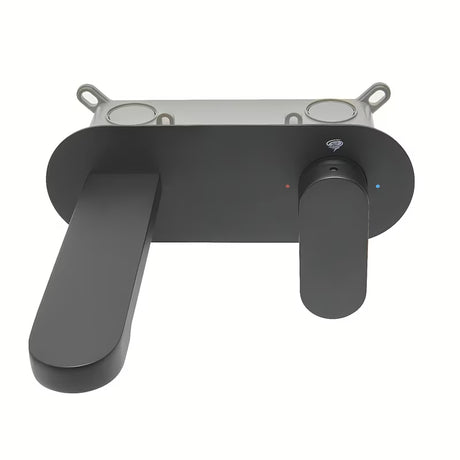 Podžbukna miješalica za umivaonik SAT Fusion u mat crnoj boji s okruglom ručicom