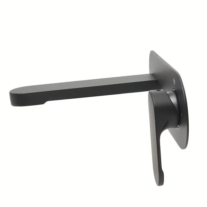 Podžbukna miješalica za umivaonik SAT Fusion u mat crnoj boji s okruglom ručicom