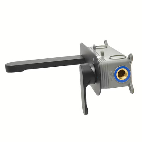 Podžbukna miješalica za umivaonik SAT Fusion u mat crnoj boji s okruglom ručicom