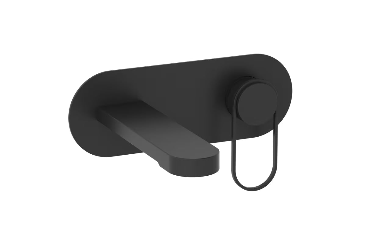 Podžbukna miješalica za umivaonik SAT Fusion u mat crnoj izvedbi s okruglom ručicom