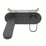 Podžbukna miješalica za umivaonik SAT Fusion u mat crnoj izvedbi s okruglom ručicom