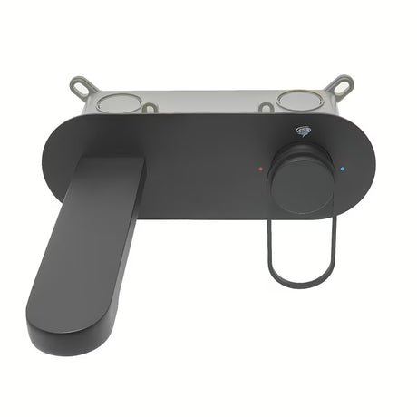 Podžbukna miješalica za umivaonik SAT Fusion u mat crnoj izvedbi s okruglom ručicom