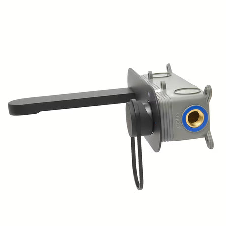 Podžbukna miješalica za umivaonik SAT Fusion u mat crnoj izvedbi s okruglom ručicom