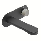 Podžbukna miješalica za umivaonik SAT Fusion u mat crnoj boji s betonskom ručicom