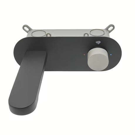 Podžbukna miješalica za umivaonik SAT Fusion u mat crnoj boji s betonskom ručicom