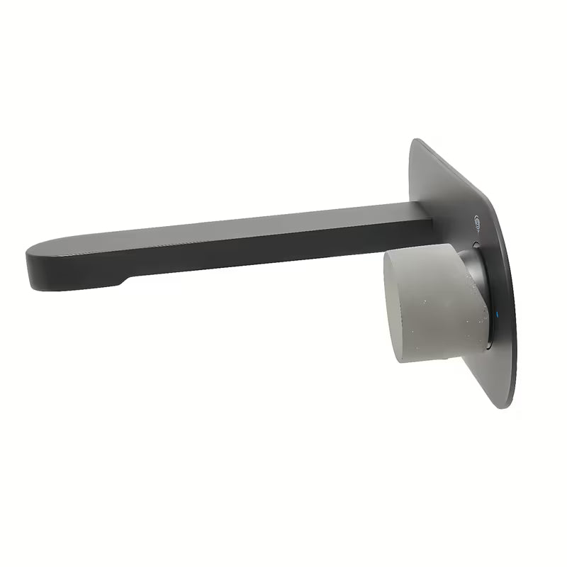 Podžbukna miješalica za umivaonik SAT Fusion u mat crnoj boji s betonskom ručicom