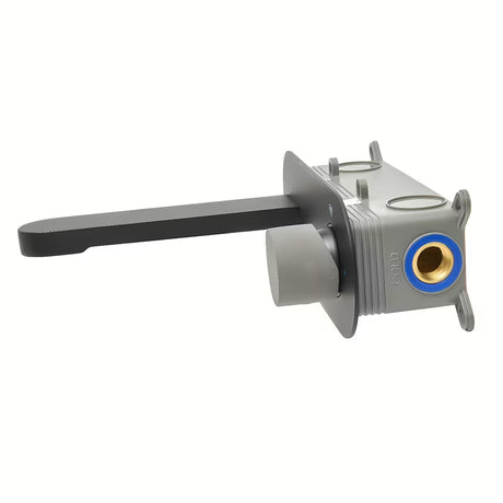 Podžbukna miješalica za umivaonik SAT Fusion u mat crnoj boji s betonskom ručicom