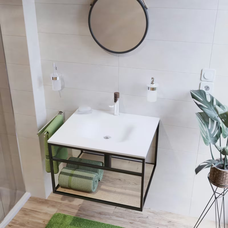 SAT Fusion miješalica za umivaonik bez odvoda s ručicom u dekoru tamnog drva