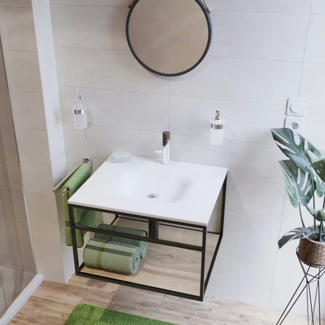 SAT Fusion miješalica za umivaonik bez odvoda s ručicom u dekoru tamnog drva