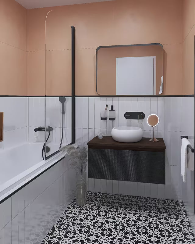 Jednoručna Baterija zidna miješalica za kadu SAT Fusion u mat crnoj i brončanoj izvedbi.