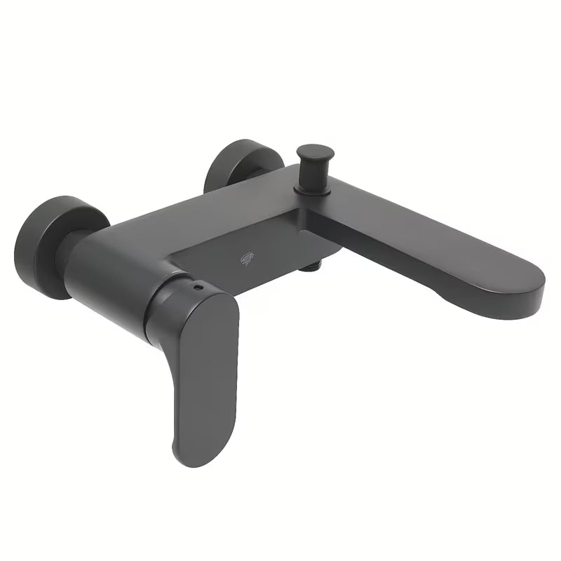 SAT Fusion jednoručna baterija zidna miješalica za kadu u mat crnoj izvedbi