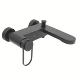 Zidna jednoručna baterija miješalica za kadu SAT Fusion u mat crnoj boji bez tuš seta.