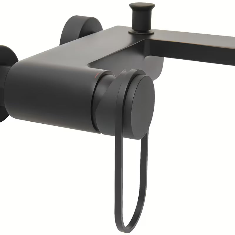 Zidna jednoručna baterija miješalica za kadu SAT Fusion u mat crnoj boji bez tuš seta.