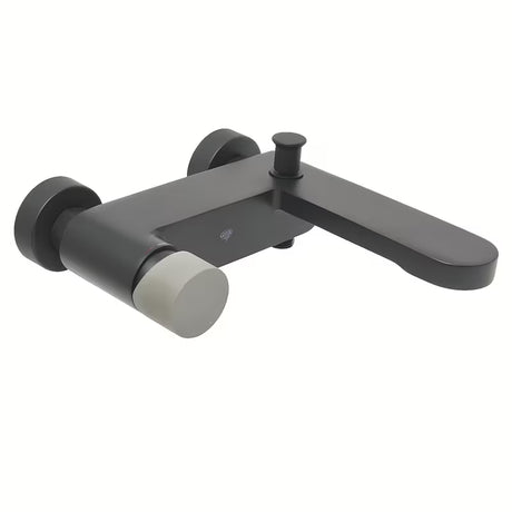 Jednoručna Baterija zidna miješalica za kadu SAT Fusion s betonskom ručicom i mat površinom.