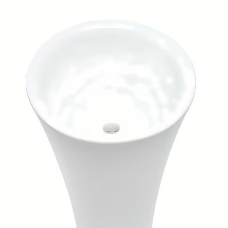 Samostojeći  keramički umivaonik SAT Fusion u bijeloj boji, promjera 42,5 cm i visine 95 cm.