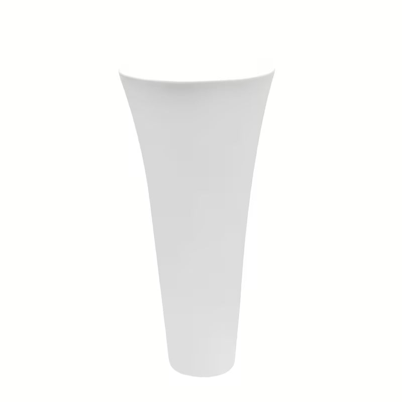 Samostojeći  keramički umivaonik SAT Fusion u bijeloj boji, promjera 42,5 cm i visine 95 cm.