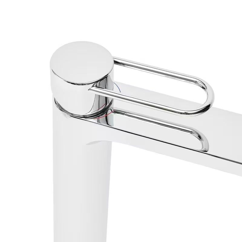 Visoka miješalica za Umivaonik SAT Fusion u kromiranoj izvedbi bez odvoda s ručicom za upravljanje