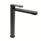 Visoka miješalica za Umivaonik SAT Fusion u mat crnoj boji bez odvoda.