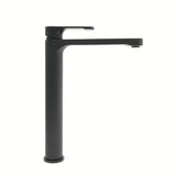 Visoka miješalica za Umivaonik SAT Fusion u mat crnoj boji bez odvoda.