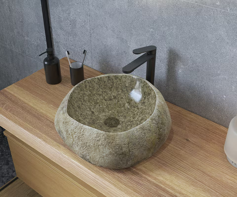 Visoka miješalica za Umivaonik SAT Fusion u mat crnoj boji bez odvoda.