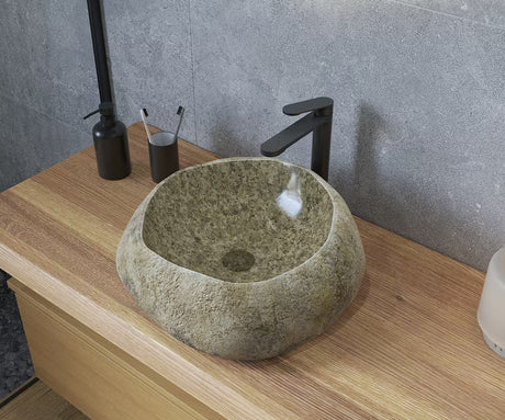 Visoka miješalica za Umivaonik SAT Fusion u mat crnoj boji bez odvoda.