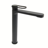 Visoka miješalica za Umivaonik SAT Fusion bez odvoda u mat crnoj boji.