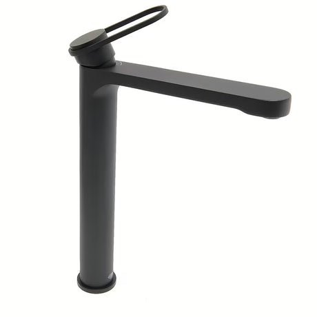 Visoka miješalica za Umivaonik SAT Fusion bez odvoda u mat crnoj boji.