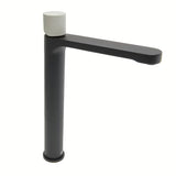 SAT Fusion visoka miješalica za umivaonik u mat crnoj boji s betonskom ručicom