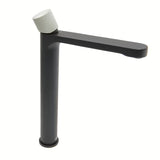 SAT Fusion visoka miješalica za umivaonik u mat crnoj boji s betonskom ručicom