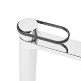 Visoka miješalica za Umivaonik SAT Fusion s okruglom crnom ručicom i štedljivim perlatorom