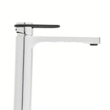 Visoka miješalica za Umivaonik SAT Fusion s okruglom crnom ručicom i štedljivim perlatorom