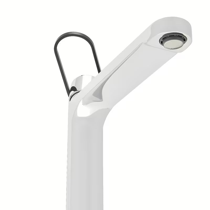 Visoka miješalica za Umivaonik SAT Fusion s okruglom crnom ručicom i štedljivim perlatorom