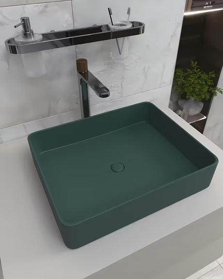 Visoka miješalica za Umivaonik SAT Fusion s ručicom u dekoru tamnog drva