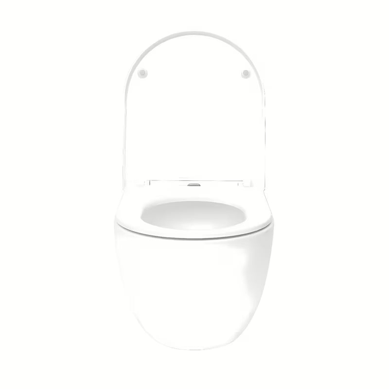 Bijeli viseća WC školjka SAT Fusion s vrtložnim ispiranjem i sjedalom soft Close sa skrivenim pričvršćenjem.
