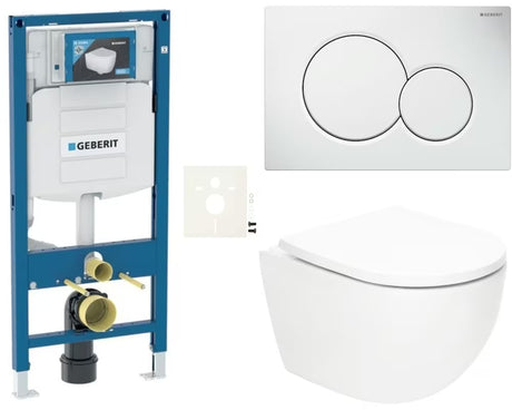 Viseći WC set SAT Fusion s vrtložnim ispiranjem i modulom Geberit Duofix