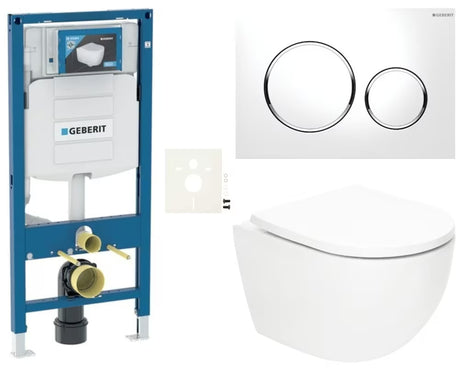 Viseći WC set SAT Fusion s vrtložnim ispiranjem i modulom Geberit Duofix