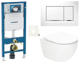 Viseći WC set SAT Fusion s vrtložnim ispiranjem, modulom Duofix, vodokotlićem Geberit i tipkom za ispiranje Sigma