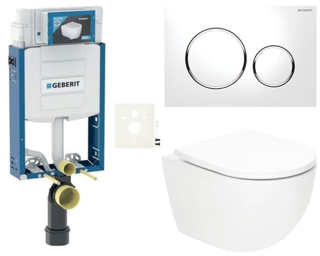 Viseći WC set SAT Fusion s vrtložnim ispiranjem i vodokotlićem Geberit Kombifix