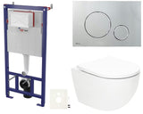 Viseći WC set SAT Fusion s vrtložnim ispiranjem, modulom, vodokotlićem, tipkom i sjedalom