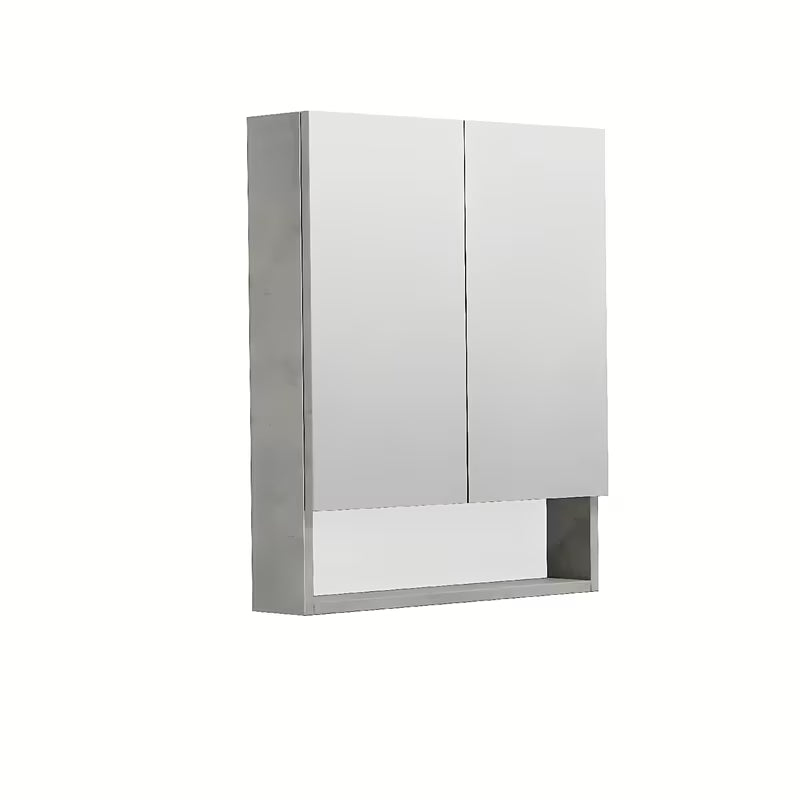 Viseća ormarić s ogledalom SAT Cube Way 60x72x14 cm u dekoru betona s policama