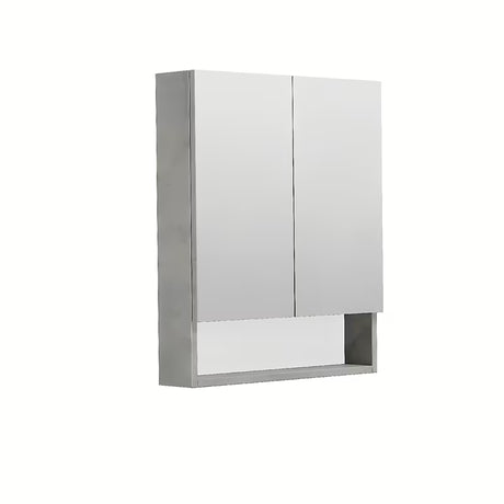 Viseća ormarić s ogledalom SAT Cube Way 60x72x14 cm u dekoru betona s policama