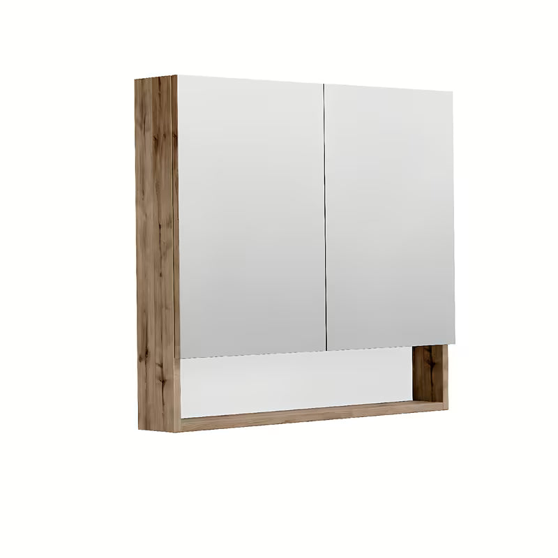 Ormarić s Ogledalom SAT Cubeway 80x14x72 cm u dekoru hrasta Wellington s unutarnjim policama