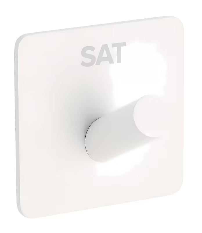 Bijeli samoljepljivi kukica SAT od nehrđajućeg čelika s mat završnom obradom za kupaonicu