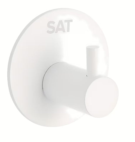 Bijeli samoljepljivi kukica za kupaonicu od nehrđajućeg čelika s mat završnom obradom