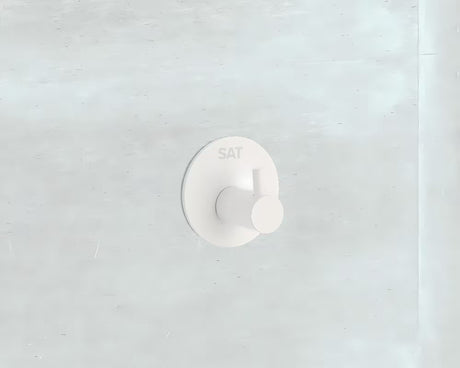 Bijeli samoljepljivi kukica za kupaonicu od nehrđajućeg čelika s mat završnom obradom