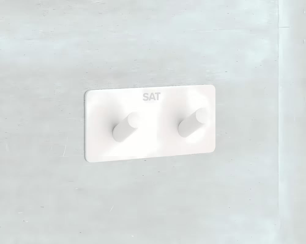 Bijeli samoljepljivi kukica SAT od nehrđajućeg čelika s mat površinom pro montaža bez bušenja