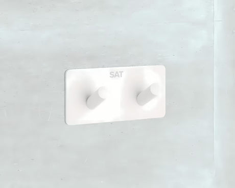 Bijeli samoljepljivi kukica SAT od nehrđajućeg čelika s mat površinom pro montaža bez bušenja