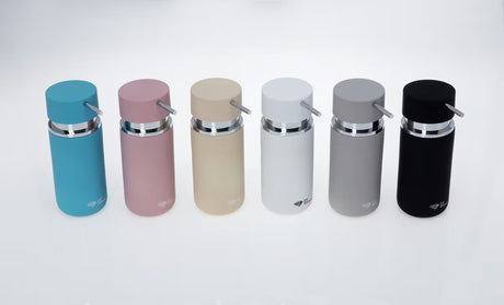 Samostojeći  dozator za tekući sapun SAT Infinitio u mat tirkiznoj boji.